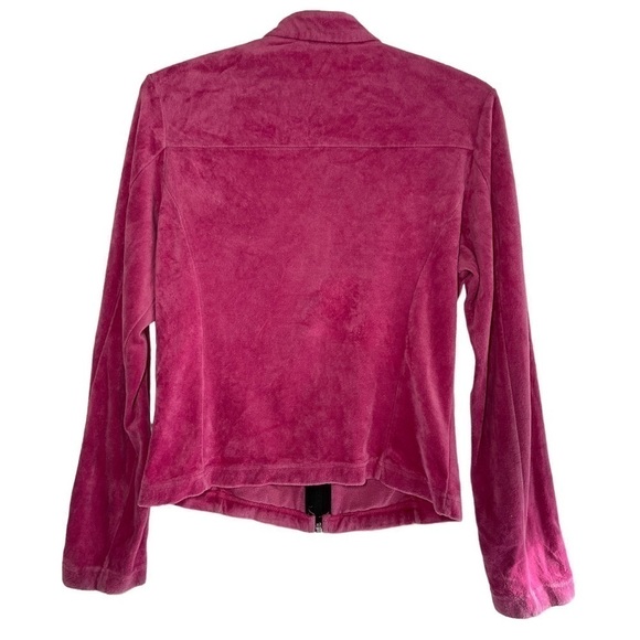 Tommy Hilfiger Retro Velvet Velour Full Zip Track Jacket Bright Pink size M - Picture 4 of 5